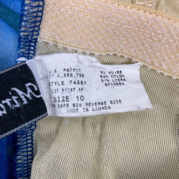 Miraclesuit One Piece Blue Tropical Floral Print Swimsuit size 10 - Picture 4 of 7